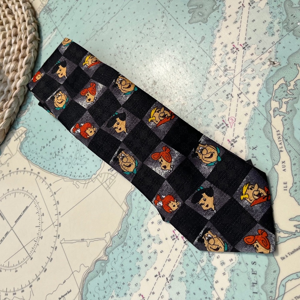 Vintage 90s Flintstones High Ties Graphic Tie